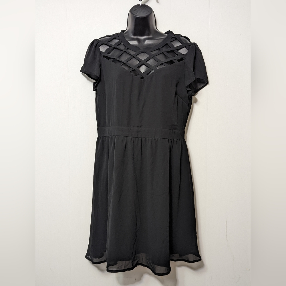 Women's Xhilaration Cage Dress edgy gothic strappy Dress Black Size Large